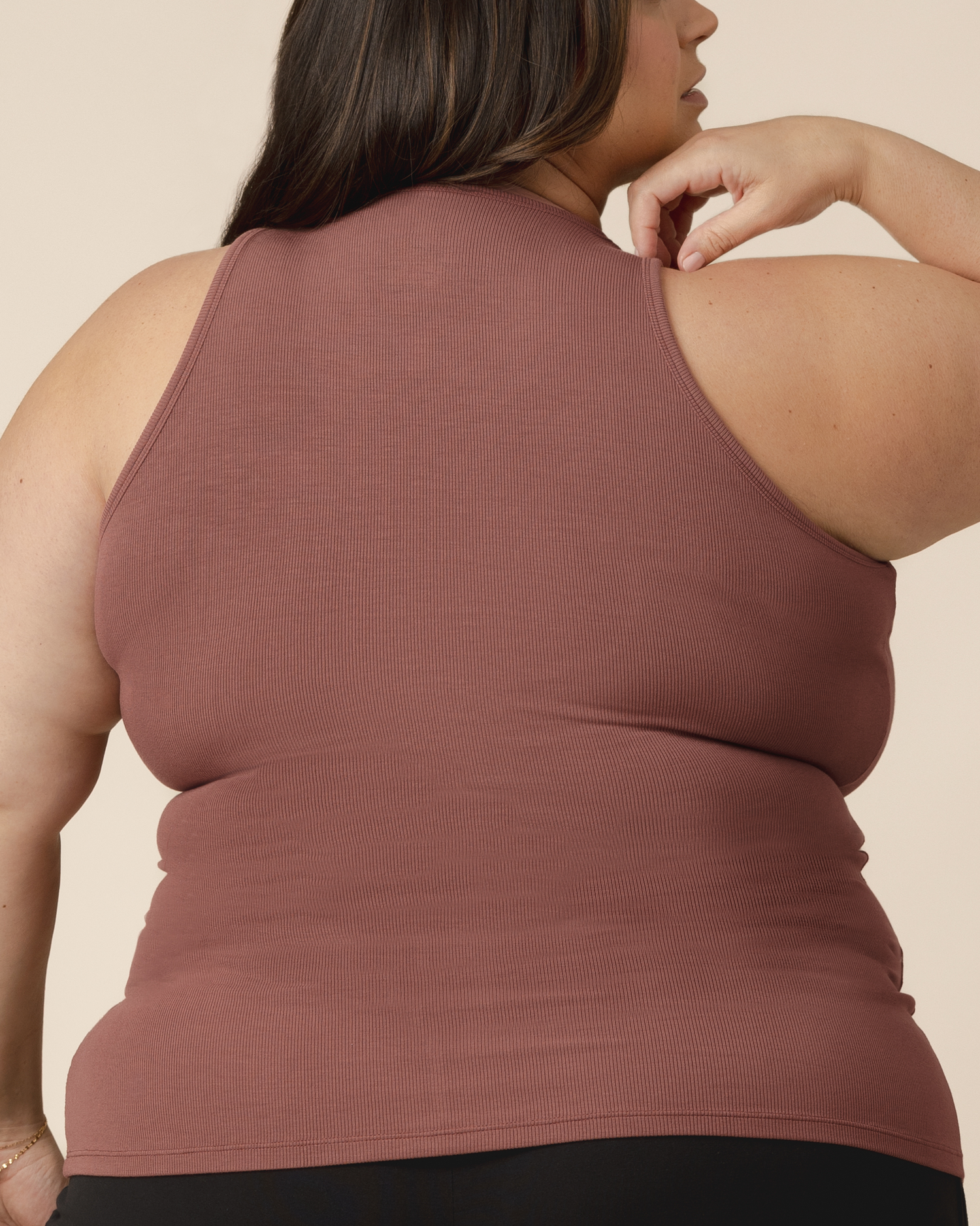 Ribbed Bamboo Racerback Nursing Tank | Redwood