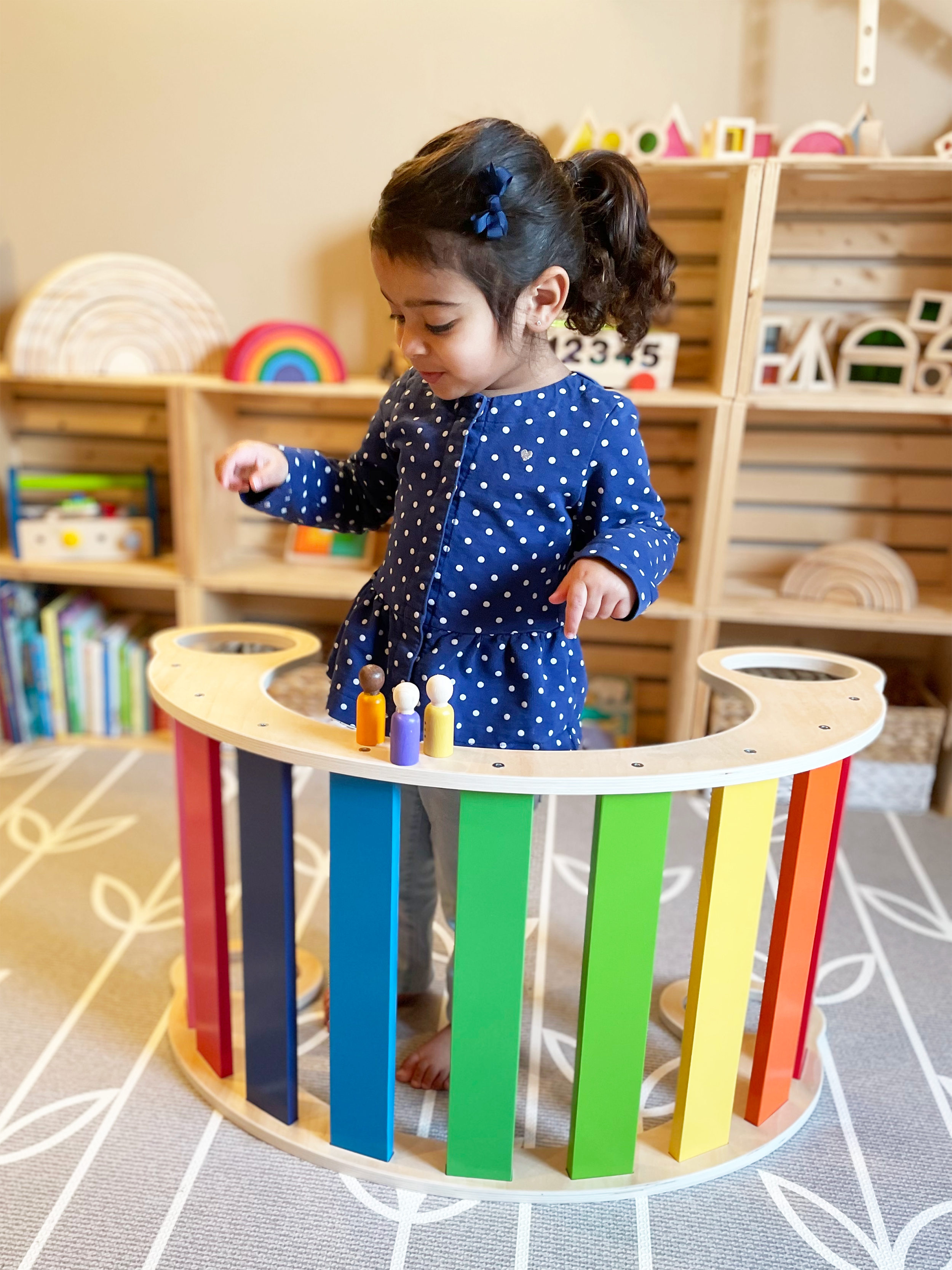 Wooden Rainbow Rocker | Climbing Arch