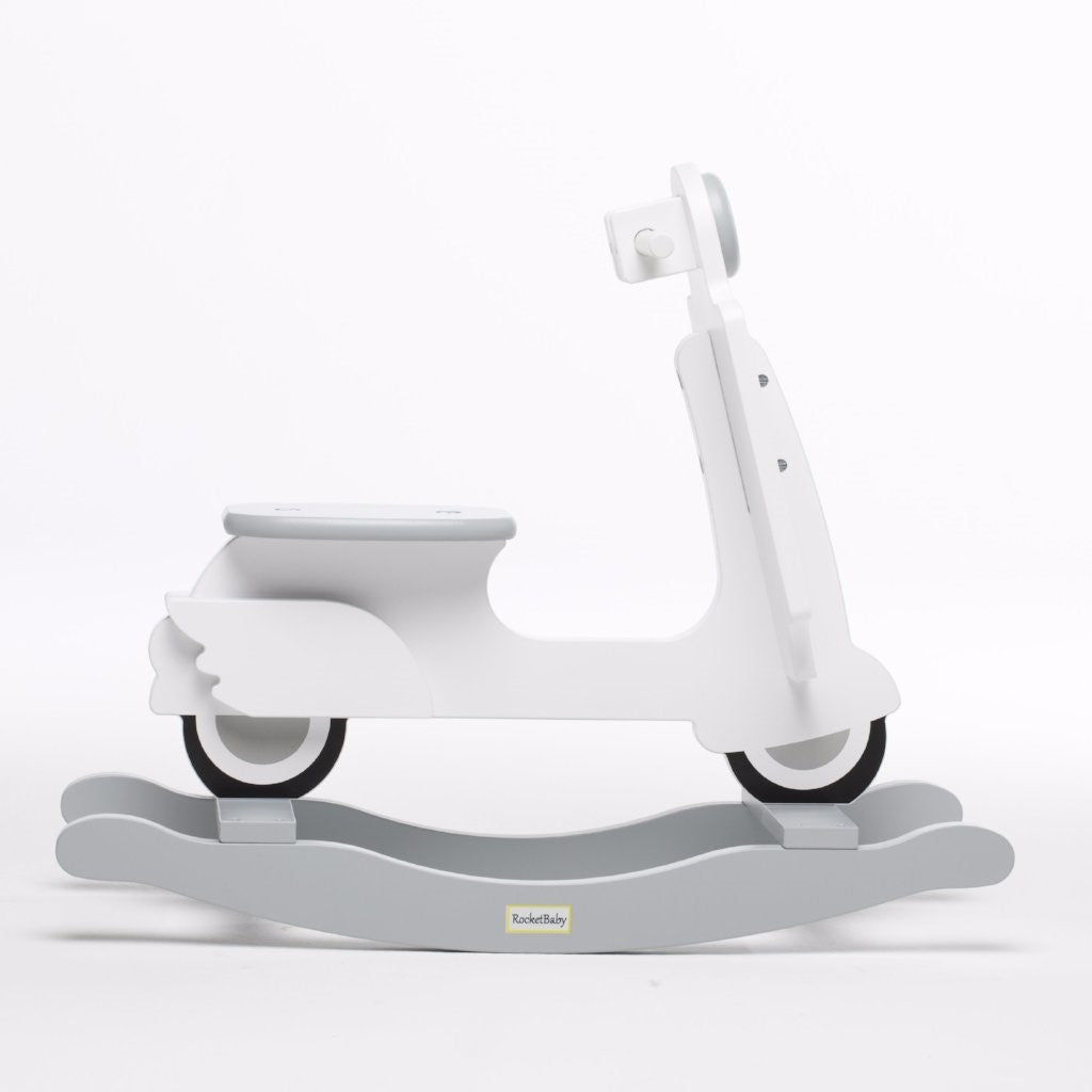 Rocking Toy Scooter Diamond White And Grey