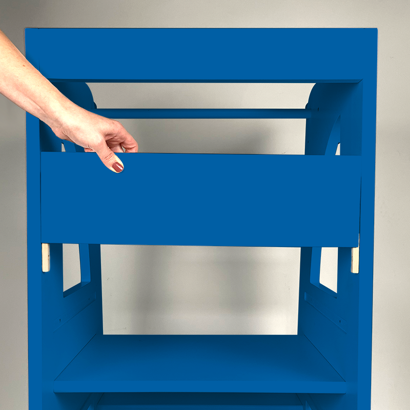 Front Protection Bar Blue Accessory For Step Stool Montessori Tower