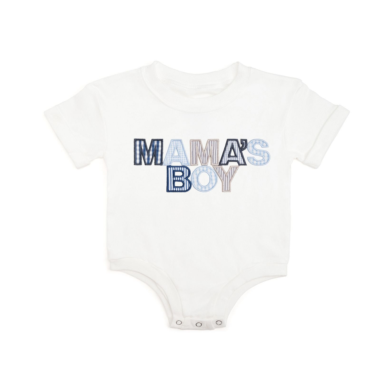 Mama's Boy Patchwork Short Sleeve Romper