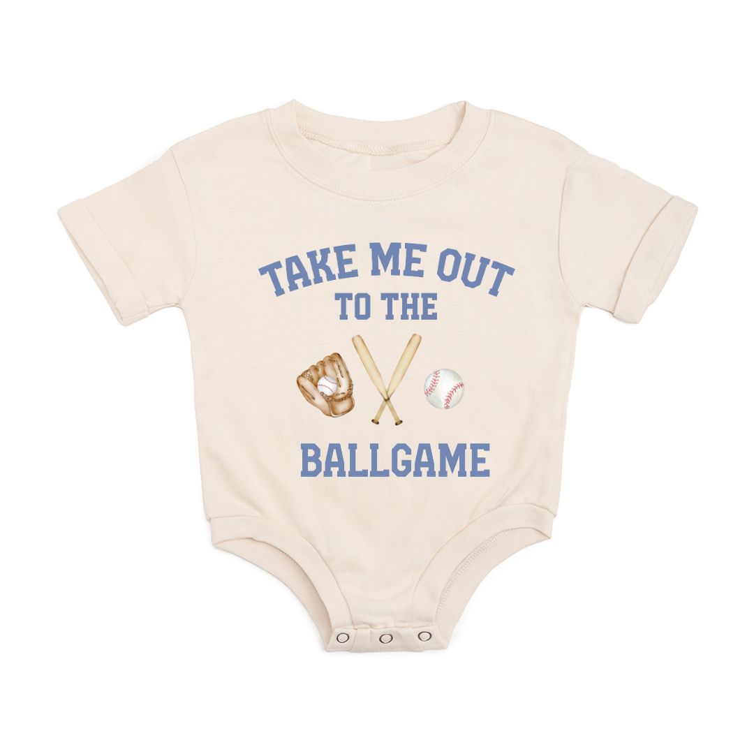 Take Me Out To The Ballgame Short Sleeve Romper
