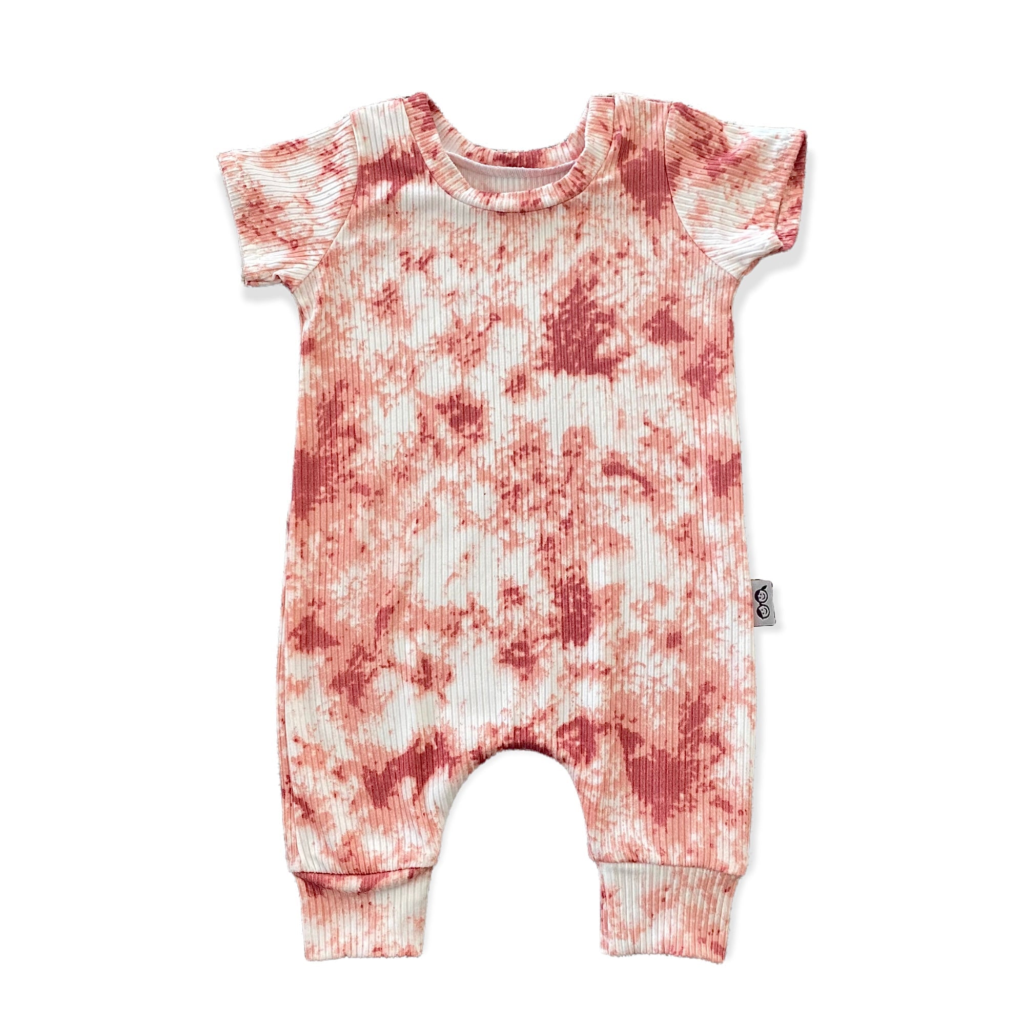 Rose Tie Dye Ribbed Harem Romper