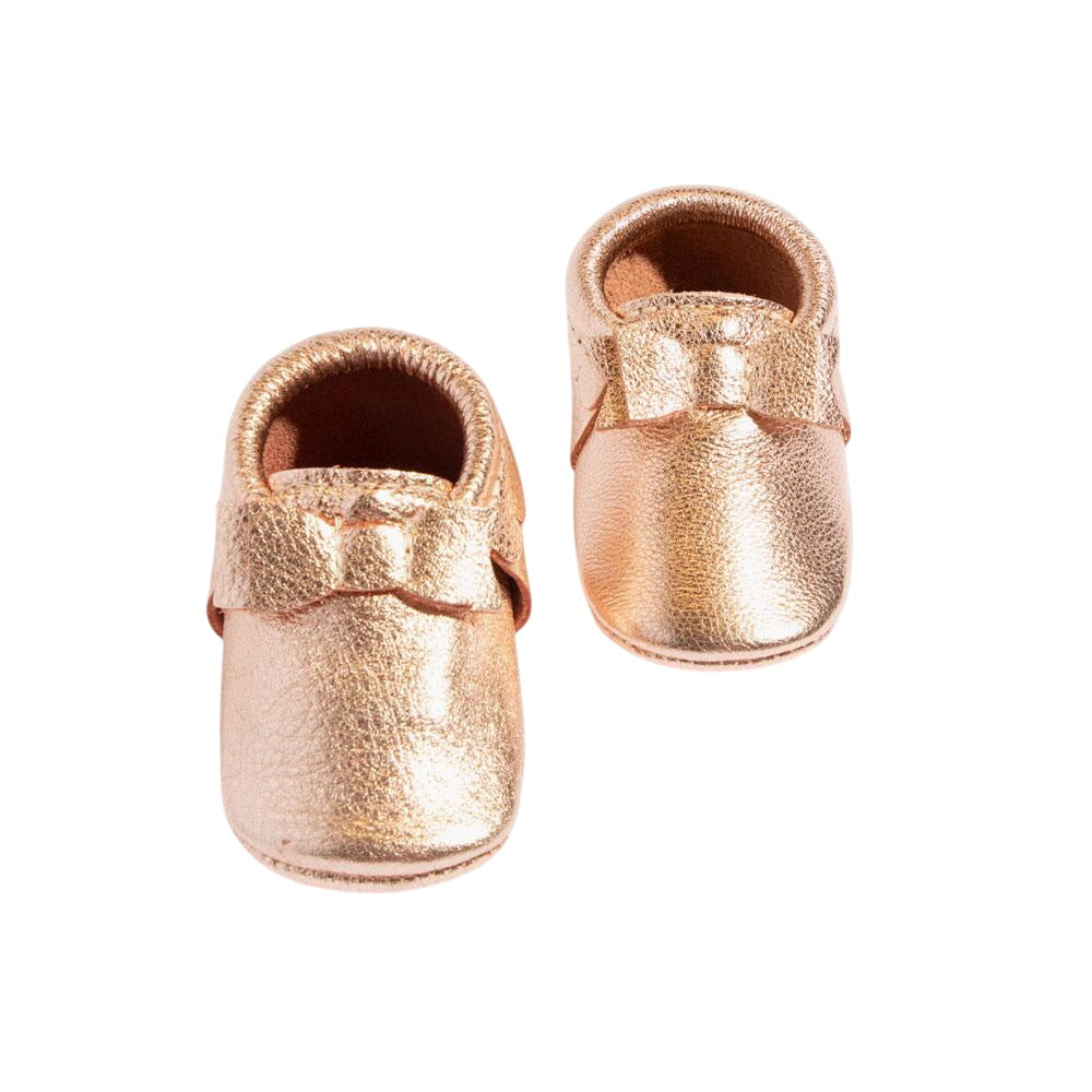 Rose Gold Bow Baby Shoe