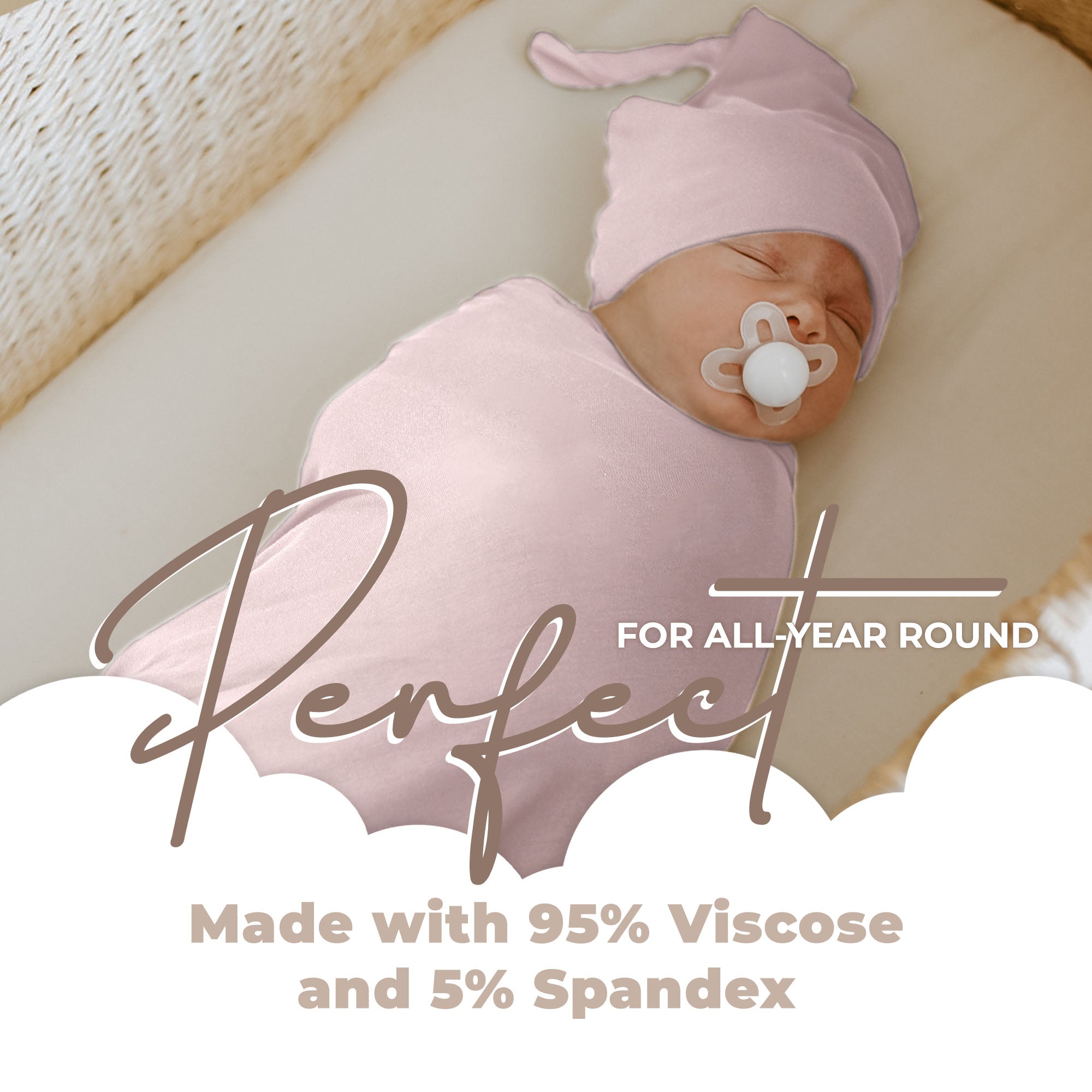 Baby Swaddle Blanket + Hat