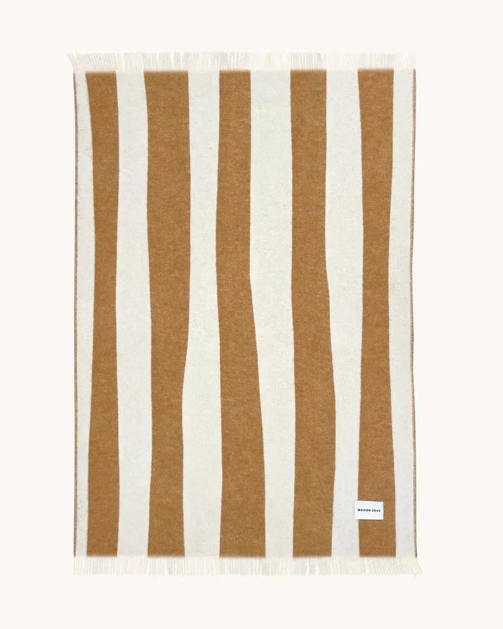 Blanket Rough Stripe Terra Brown 4.25 X 6.5 Ft