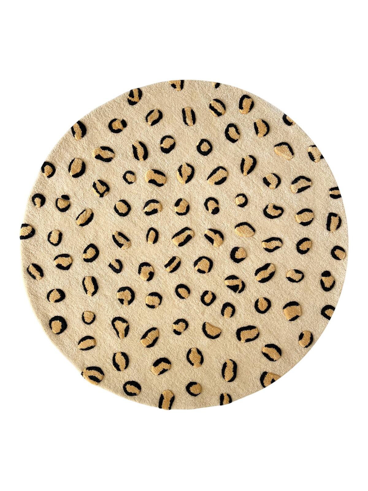 Rug Leopard Beige / Brown And Black Print Round Diam. 3.9 Ft