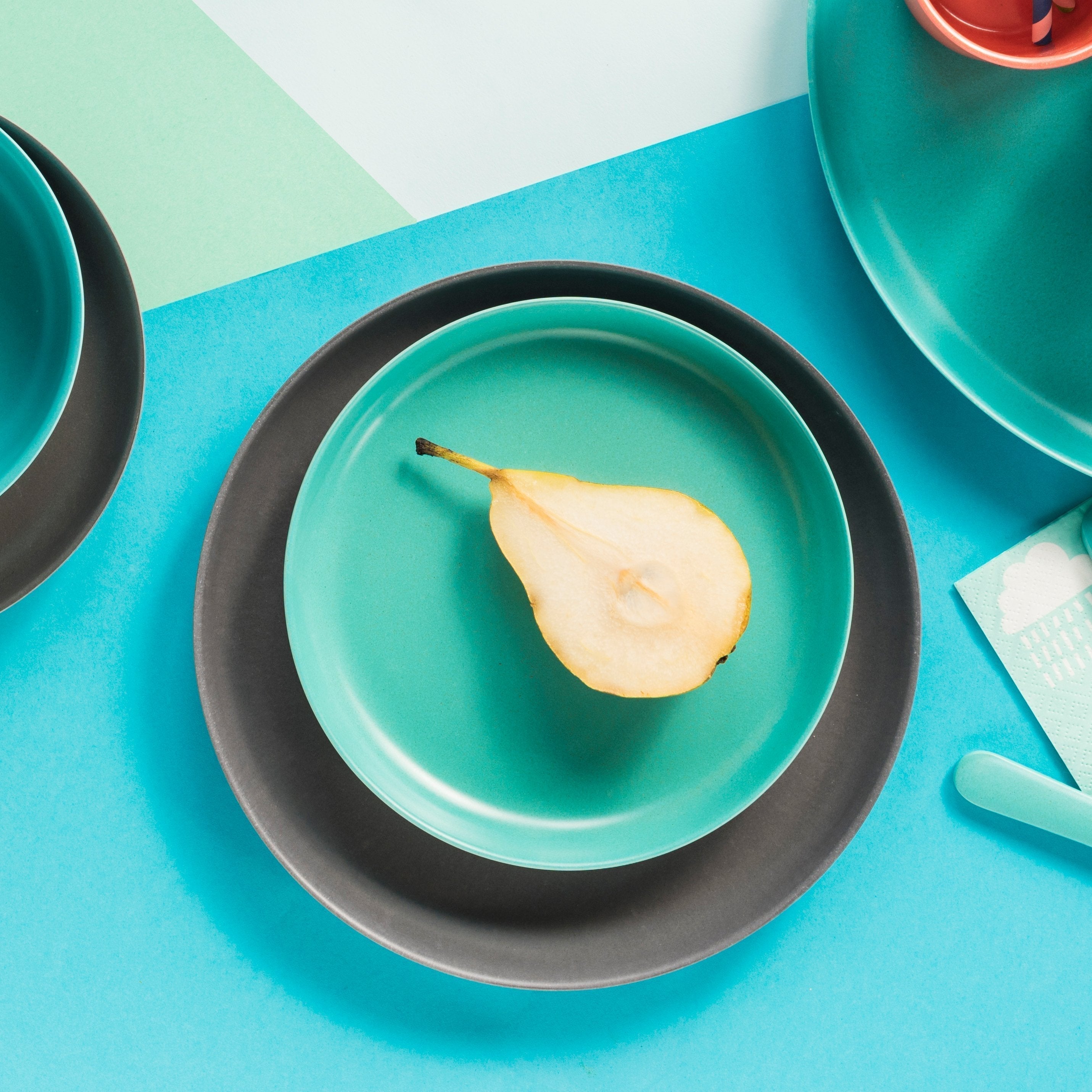 Bamboo Kids Plate - Set Of 4 - Lagoon