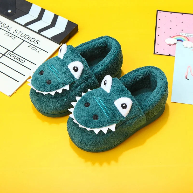 Soft Cartoon Dino Slippers Ages 1-6