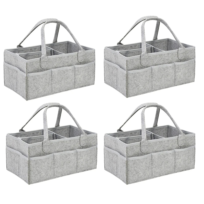 Multipurpose Nappy Basket And Storage With Pockets Multivariant