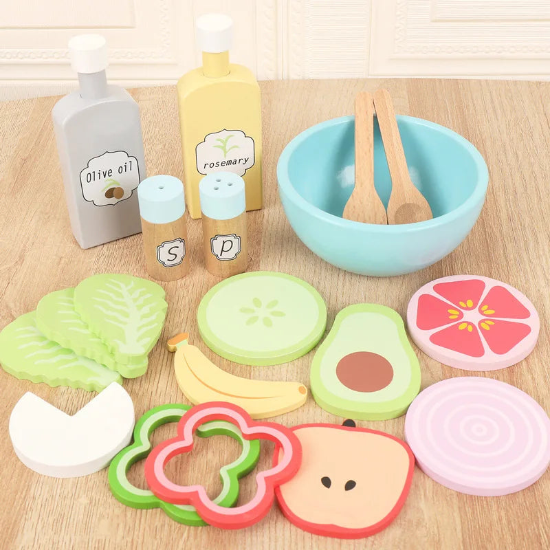 Wooden Pretend Play Food For Children Multivariant