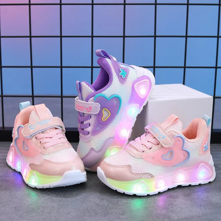 Heart Led Sneakers For Kids Ages 1-8