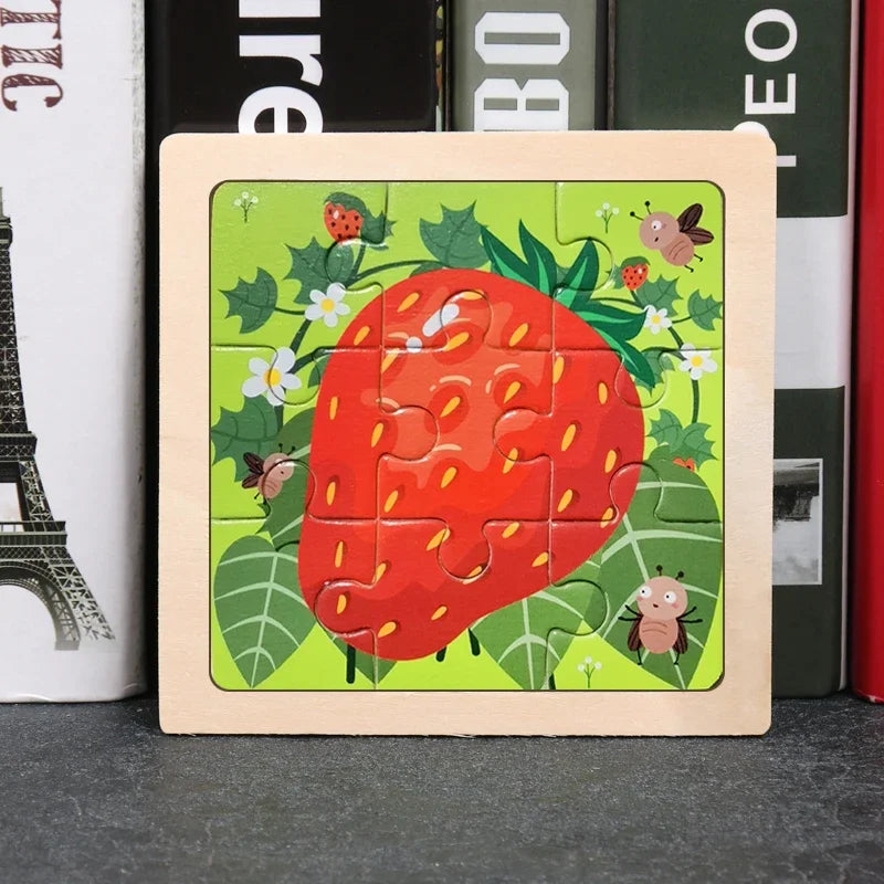 9pcs Wooden Toy Jigsaw Multivariant