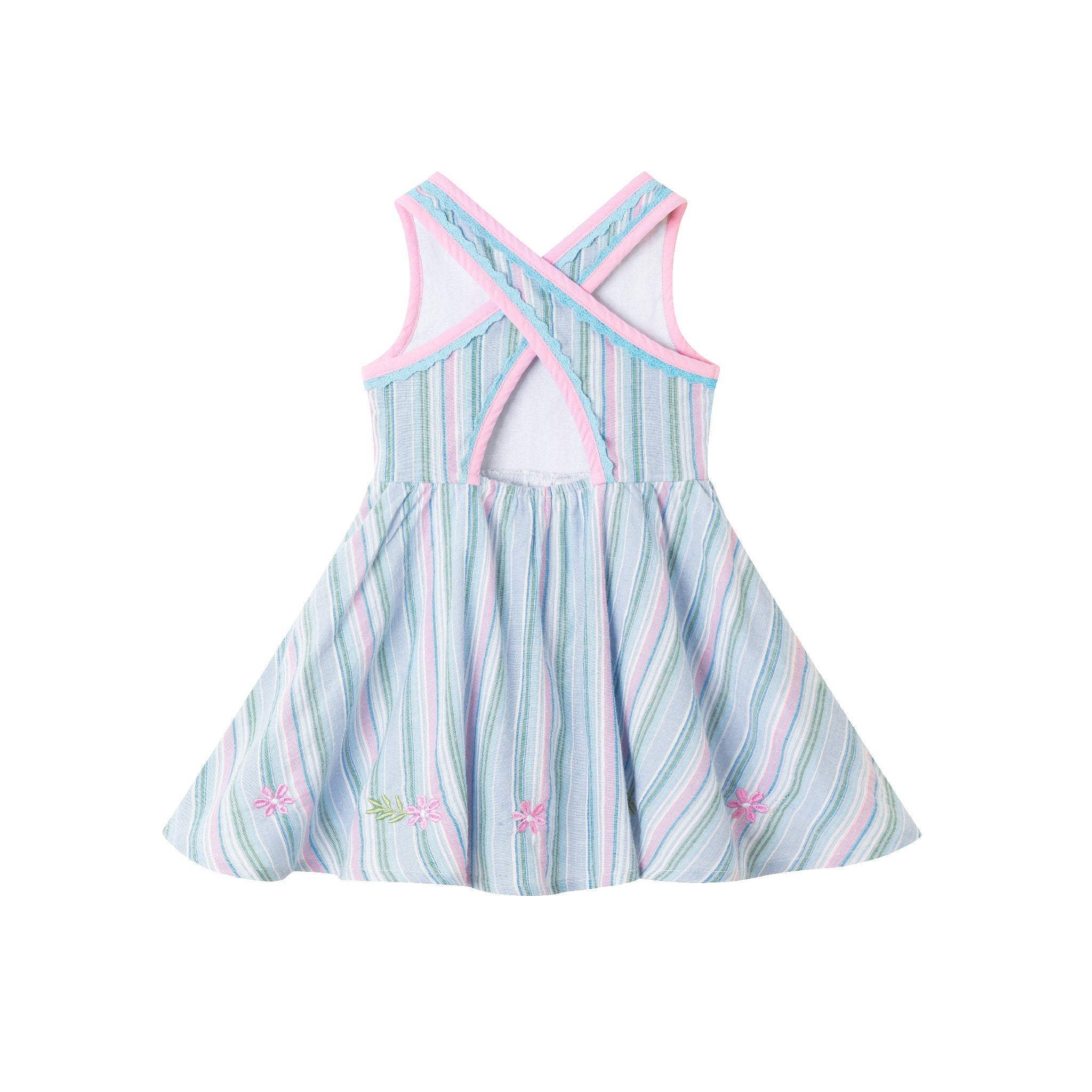 Kids (2-6x) Blue Breeze Cross-back Dress | Striped