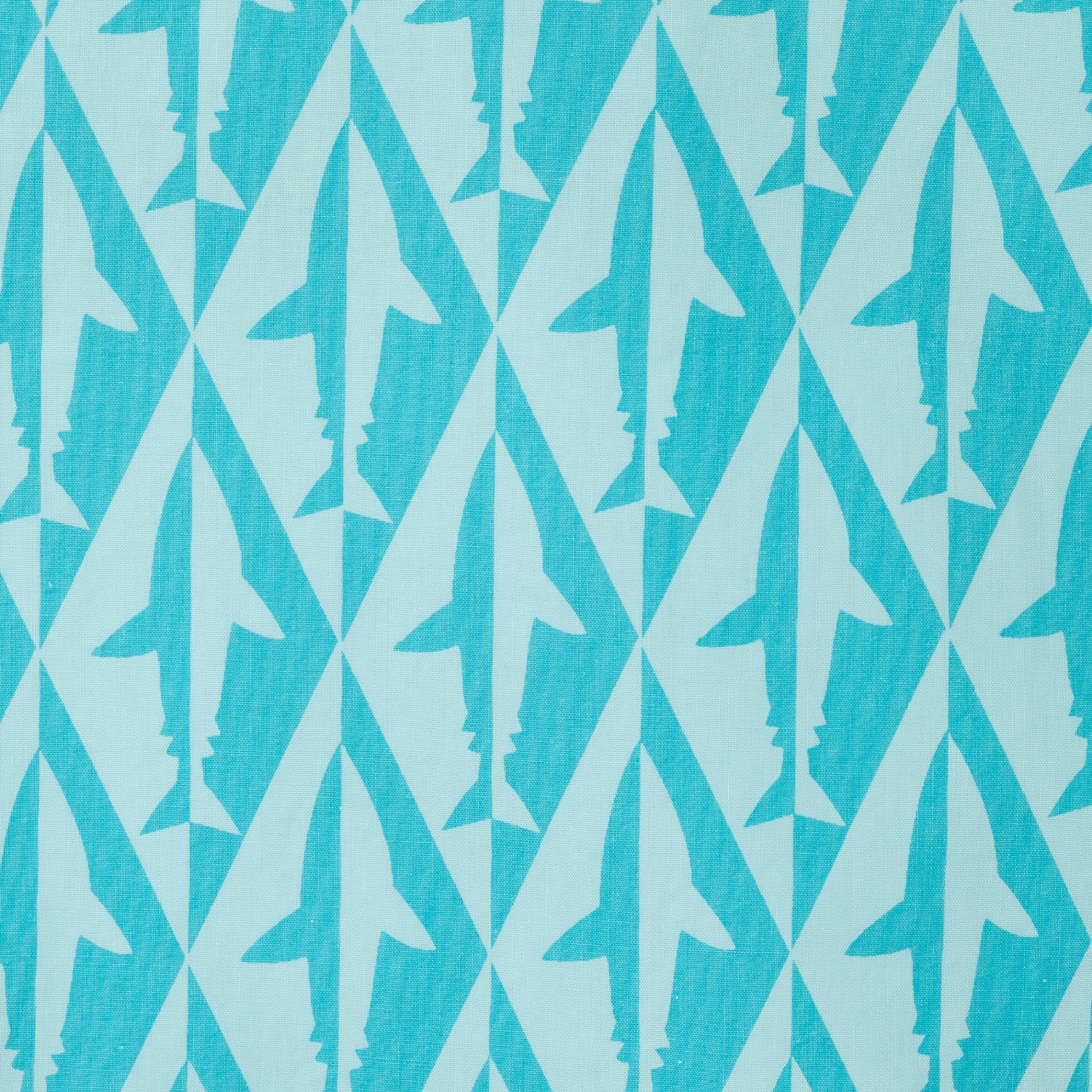 Kids (2-8) Geo Shark Short Sleeve Buttondown | Aqua