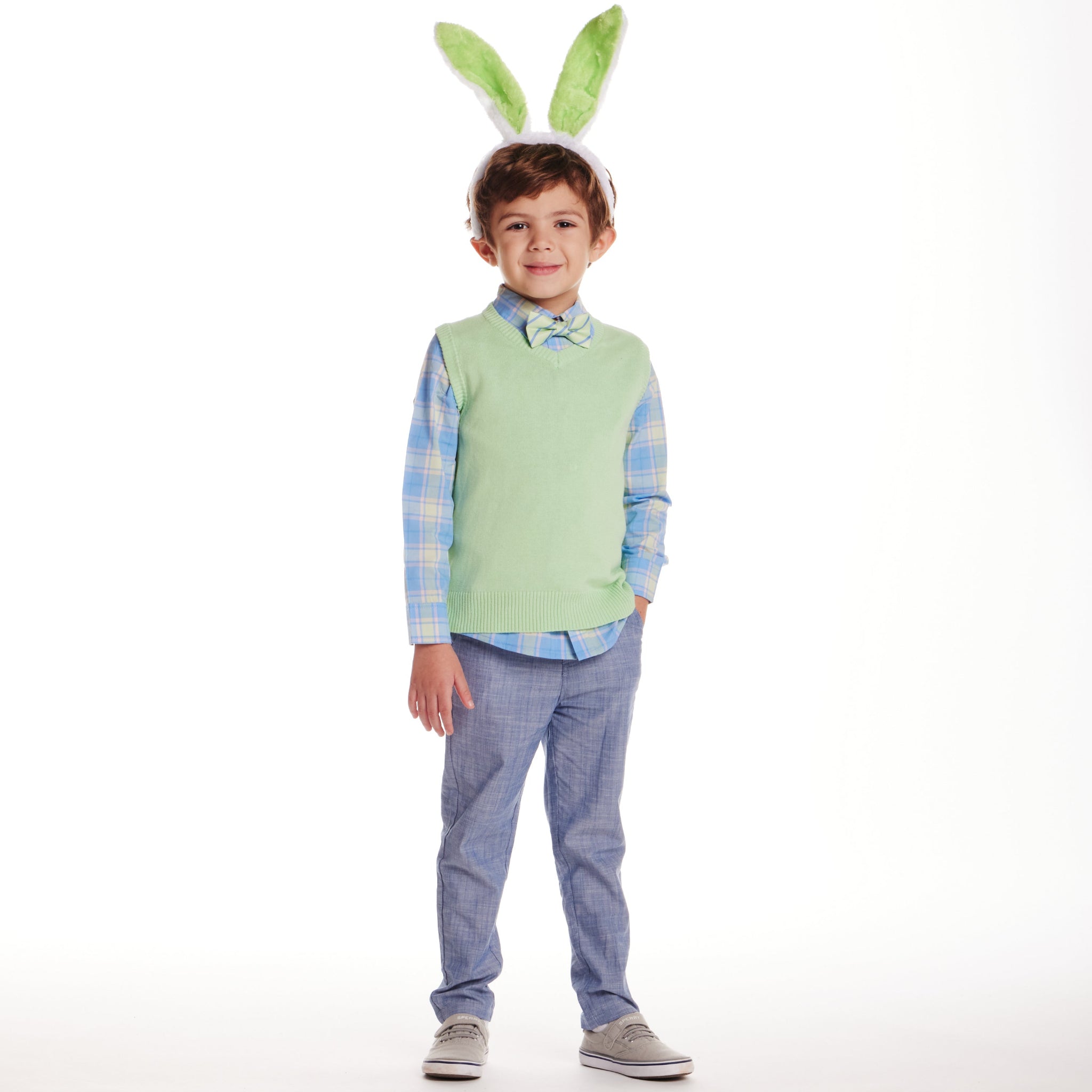 Kids (2-8) Sweater Vest Set | Light Green