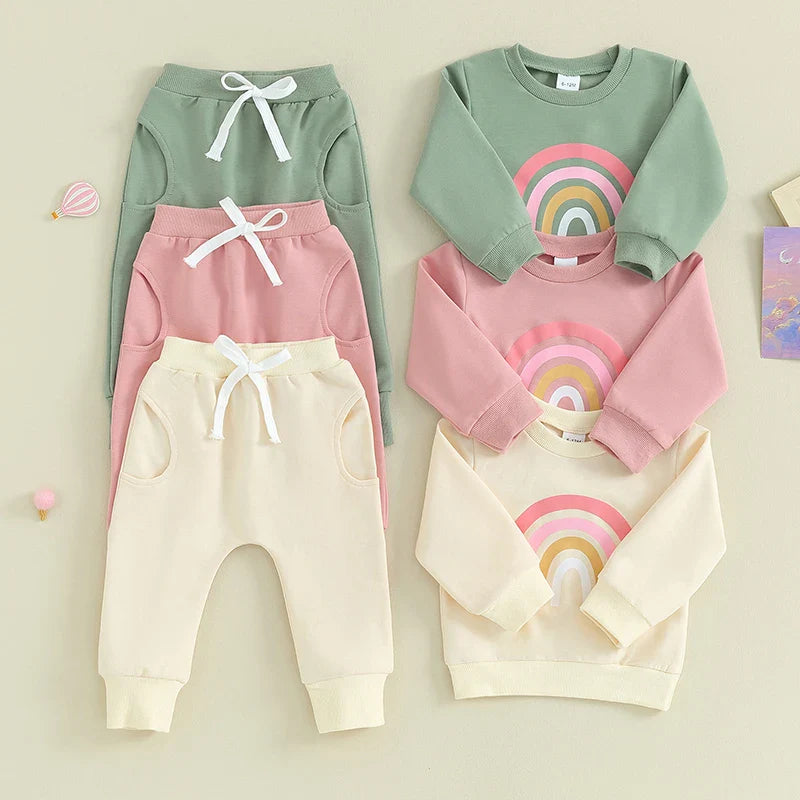 Pants And Sweatshirt Set With Rainbow Multivariant