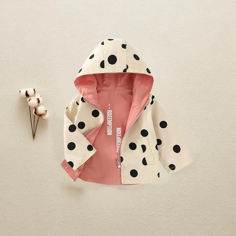Double Sided Trench Coat With Hoodie For Children Multivariant