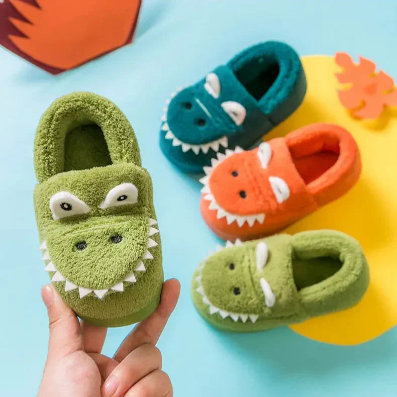 Soft Cartoon Dino Slippers Ages 1-6