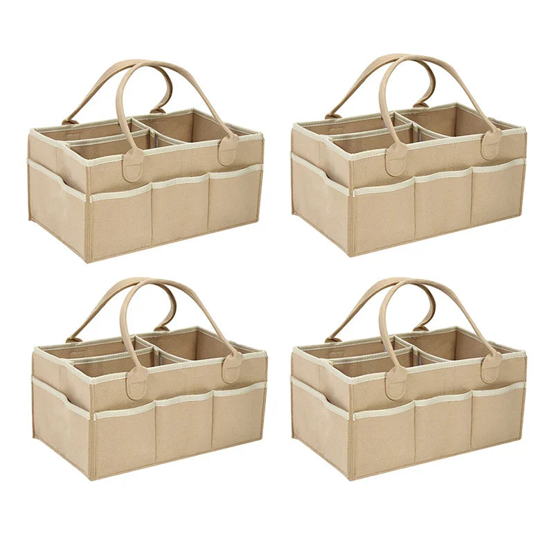 Multipurpose Nappy Basket And Storage With Pockets Multivariant