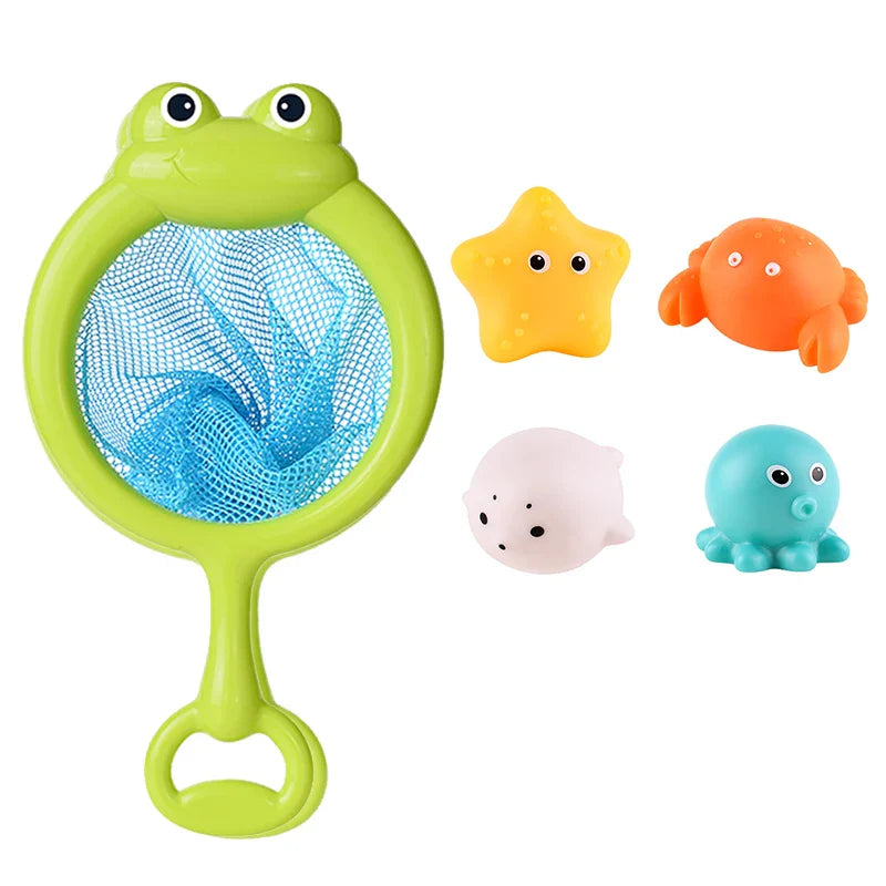 Bath Set Toy With Light Fishing Net And Animals