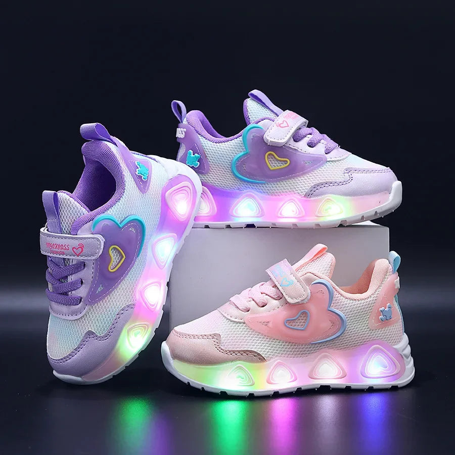 Heart Led Sneakers For Kids Ages 1-8