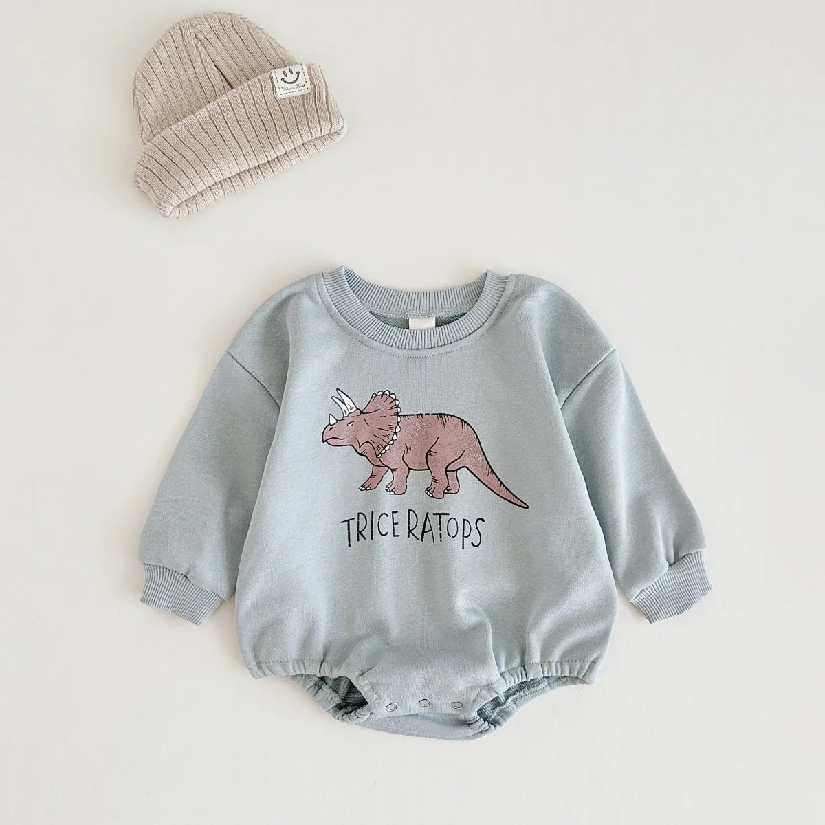 Sweatshirt With Romper Closure And Dinosaurs Multivariant