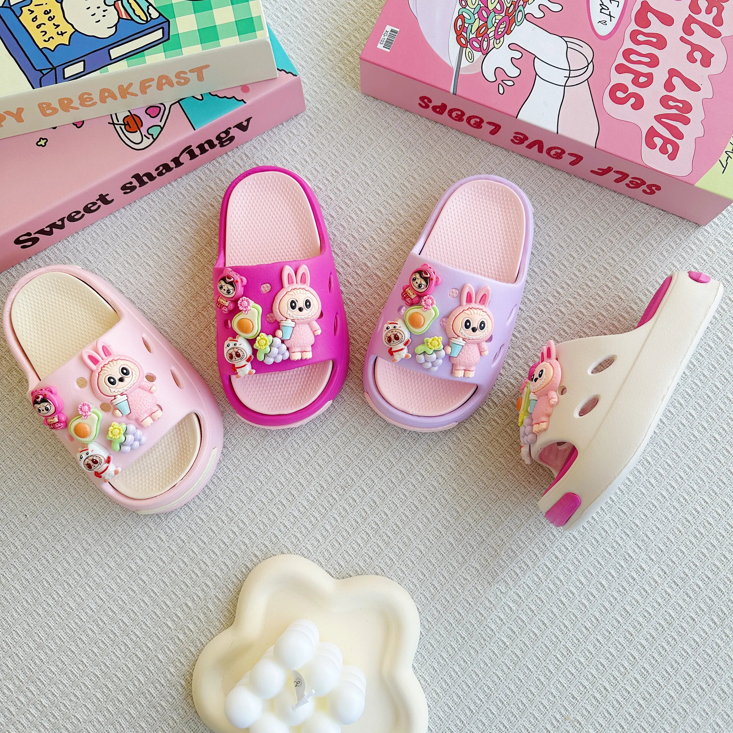 Cartoon Eva Slippers For Kids Fun 3d Characters 2-9 Years