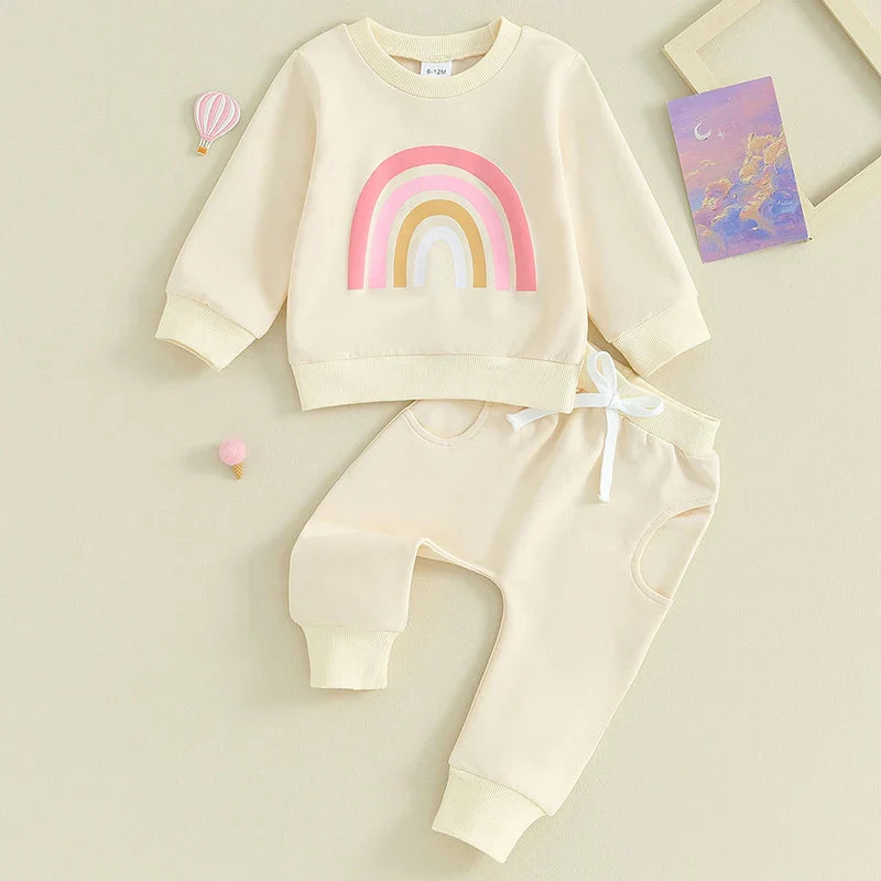 Pants And Sweatshirt Set With Rainbow Multivariant