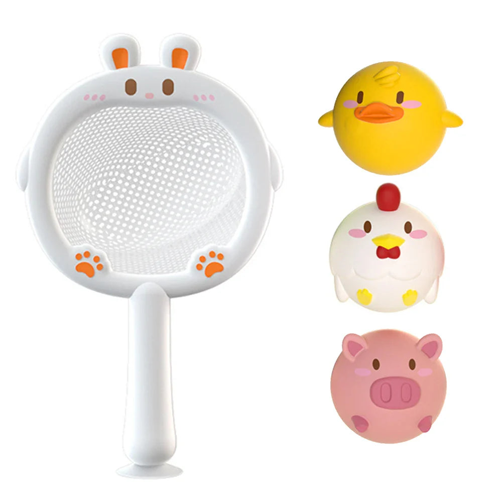Bath Set Toy With Light Fishing Net And Animals