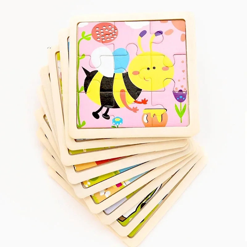 9pcs Wooden Toy Jigsaw Multivariant