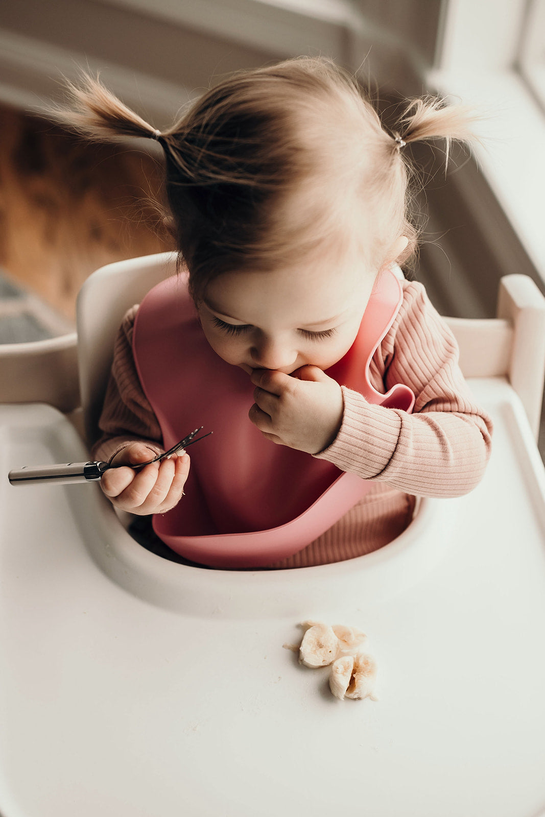 Rose Silicone Bib With Crumb Catcher