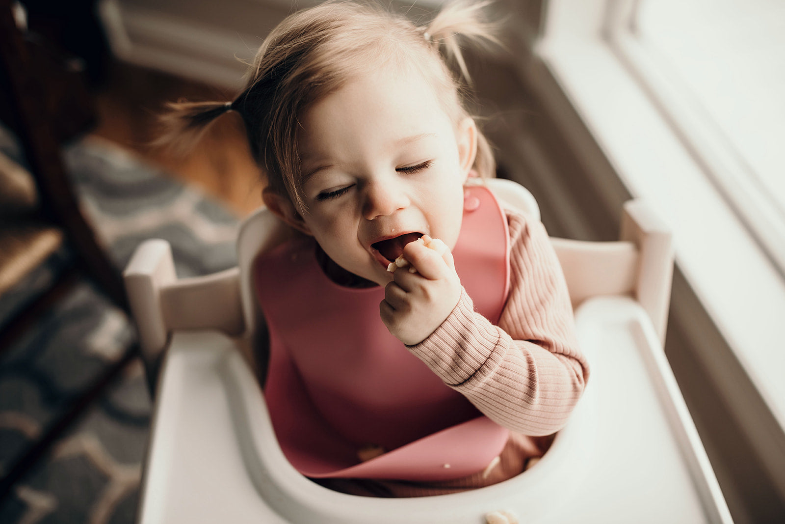 Rose Silicone Bib With Crumb Catcher