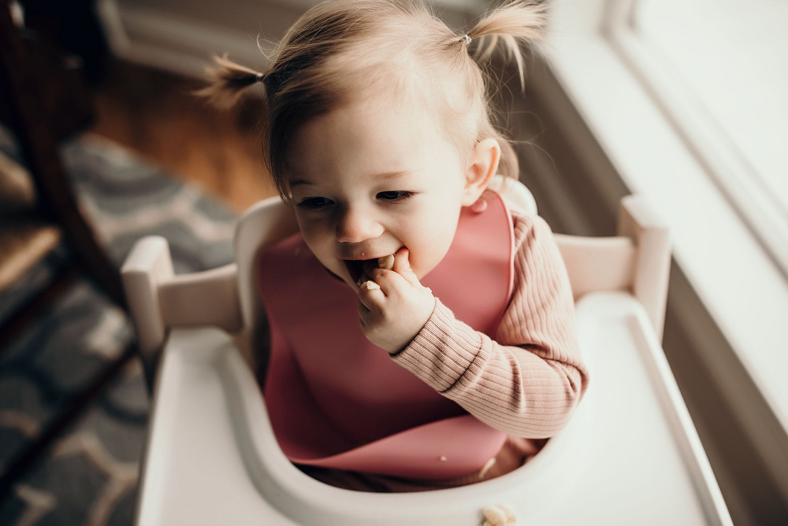 Rose Silicone Bib With Crumb Catcher