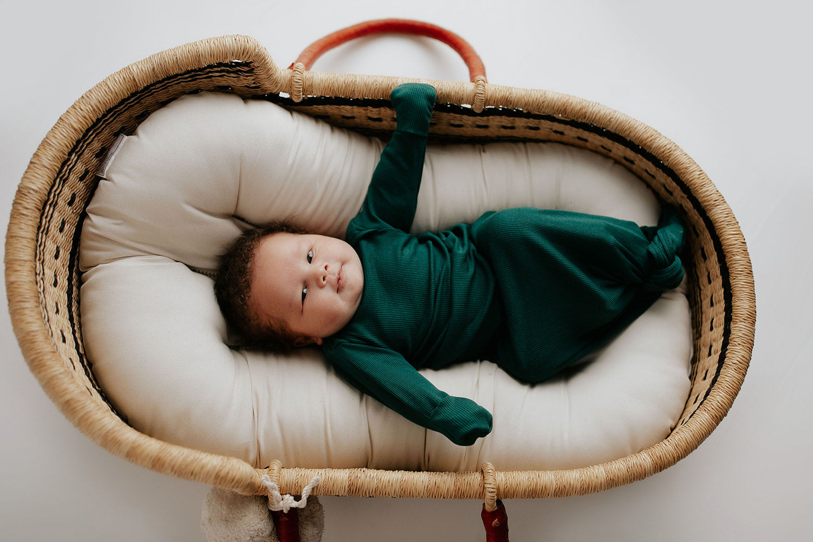 Forest Green Knotted Newborn Baby Gown