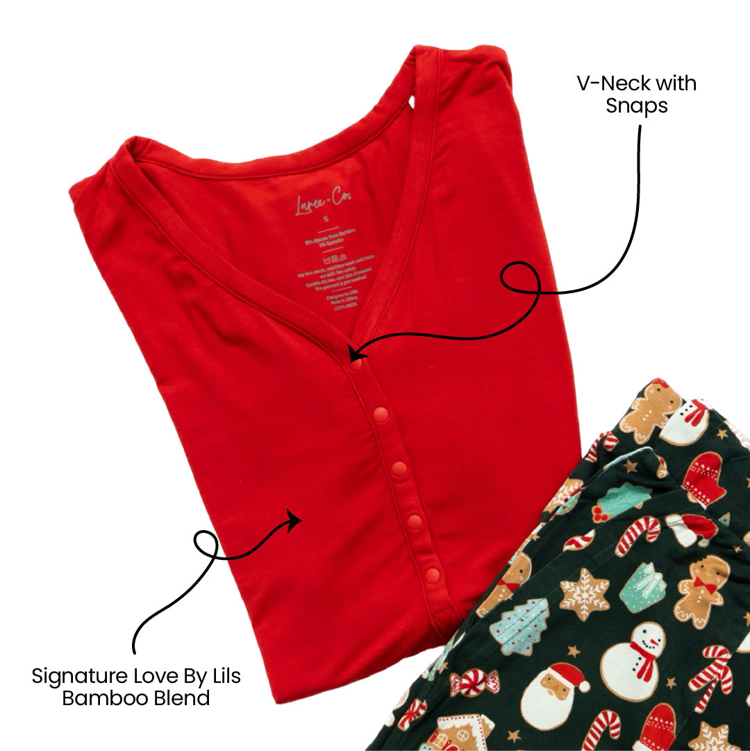 Scarlett Christmas Cookies Bamboo Women's Lounge Top