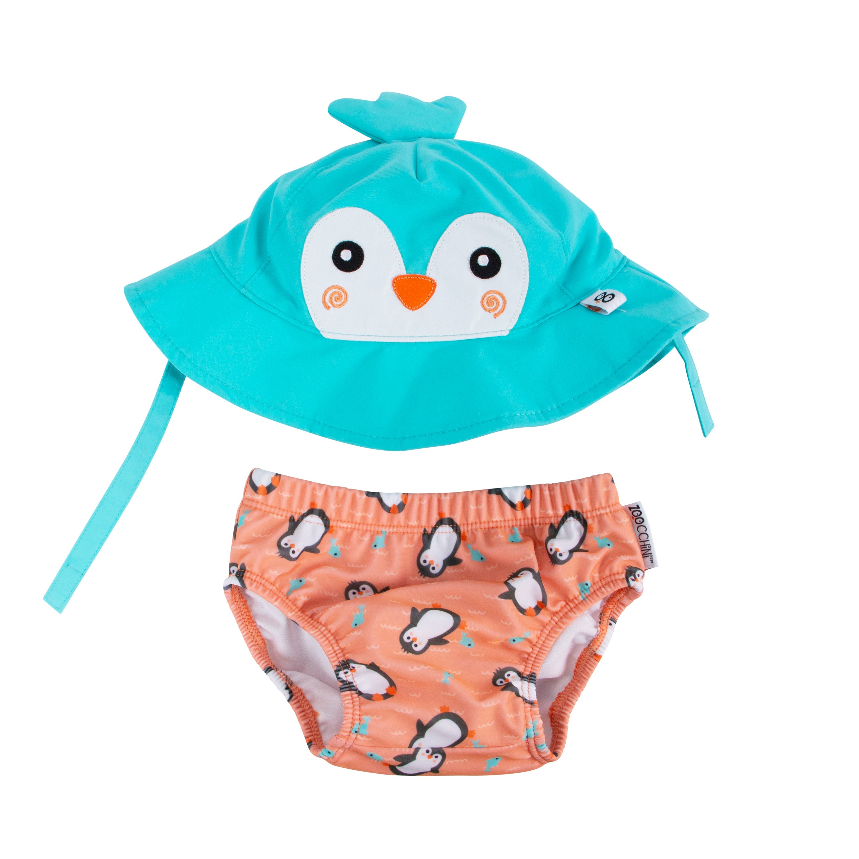 Baby Swim Diaper & Sun Hat Set - Parker The Penguin