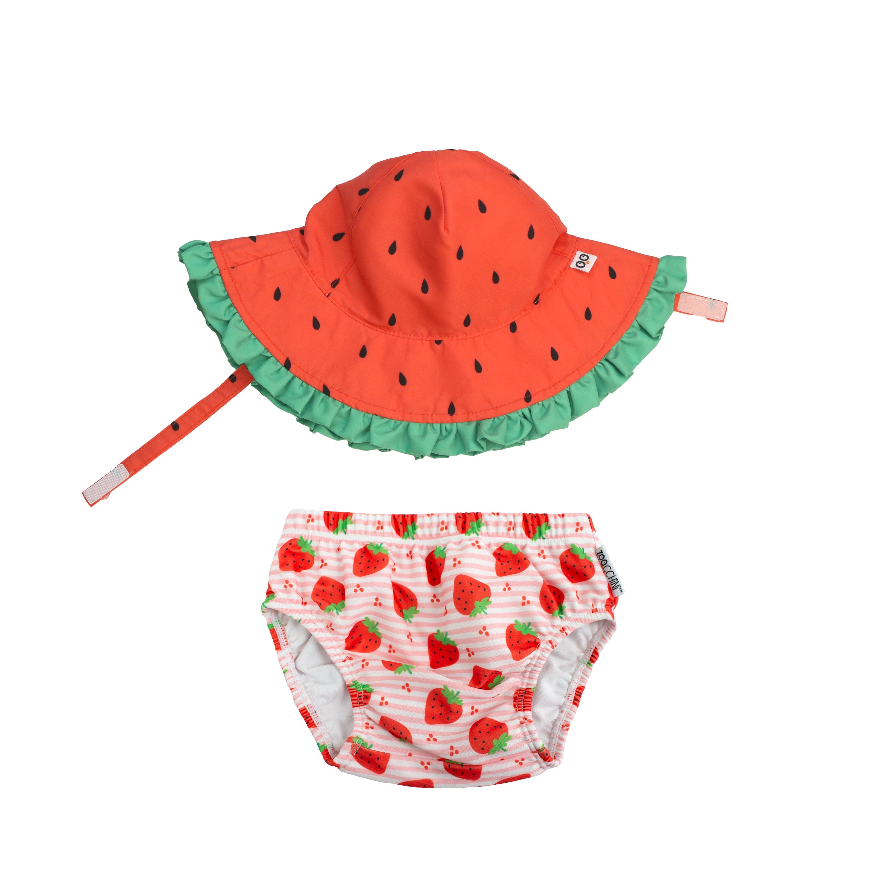 Baby Swim Diaper & Sun Hat Set - Strawberry Delight **pre-order (orders Will Ship In Full Early March '25)**
