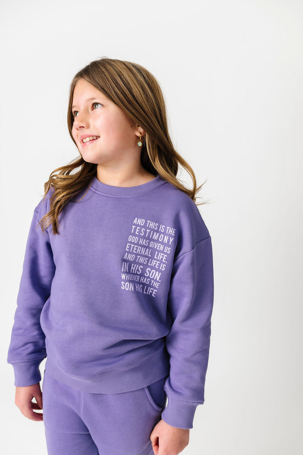 Eternal Life Purple Fleece Crewneck