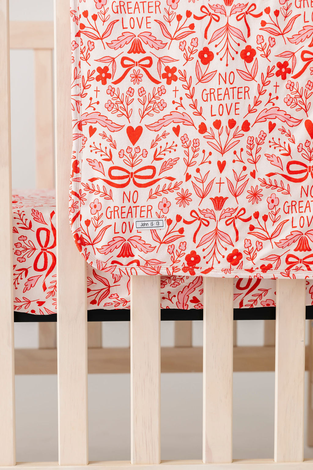 No Greater Love Pink Blanket Bamboo