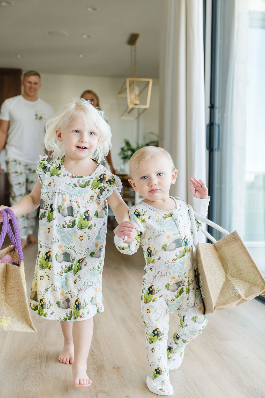He Is Risen Pj Footed Onesie Cotton