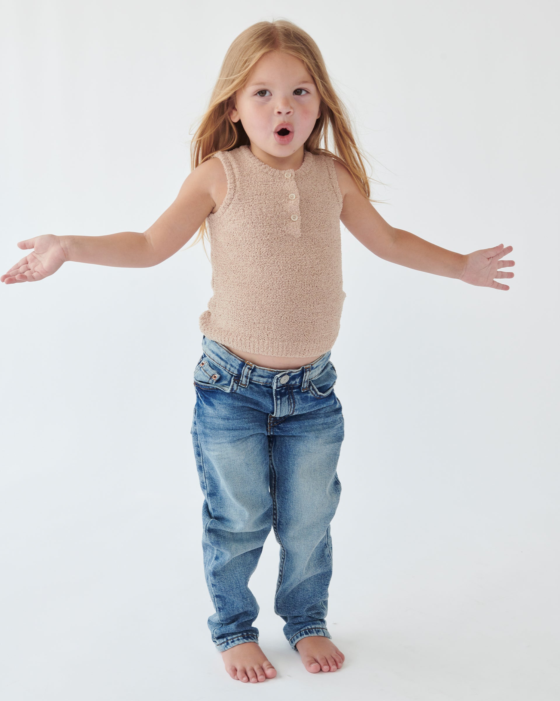 Sleeveless Henley - Fuzzy