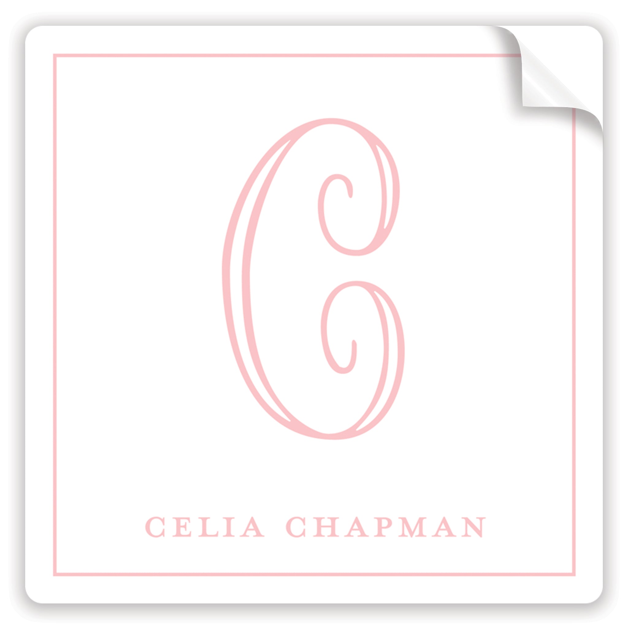 Classic Pink Initial Stickers
