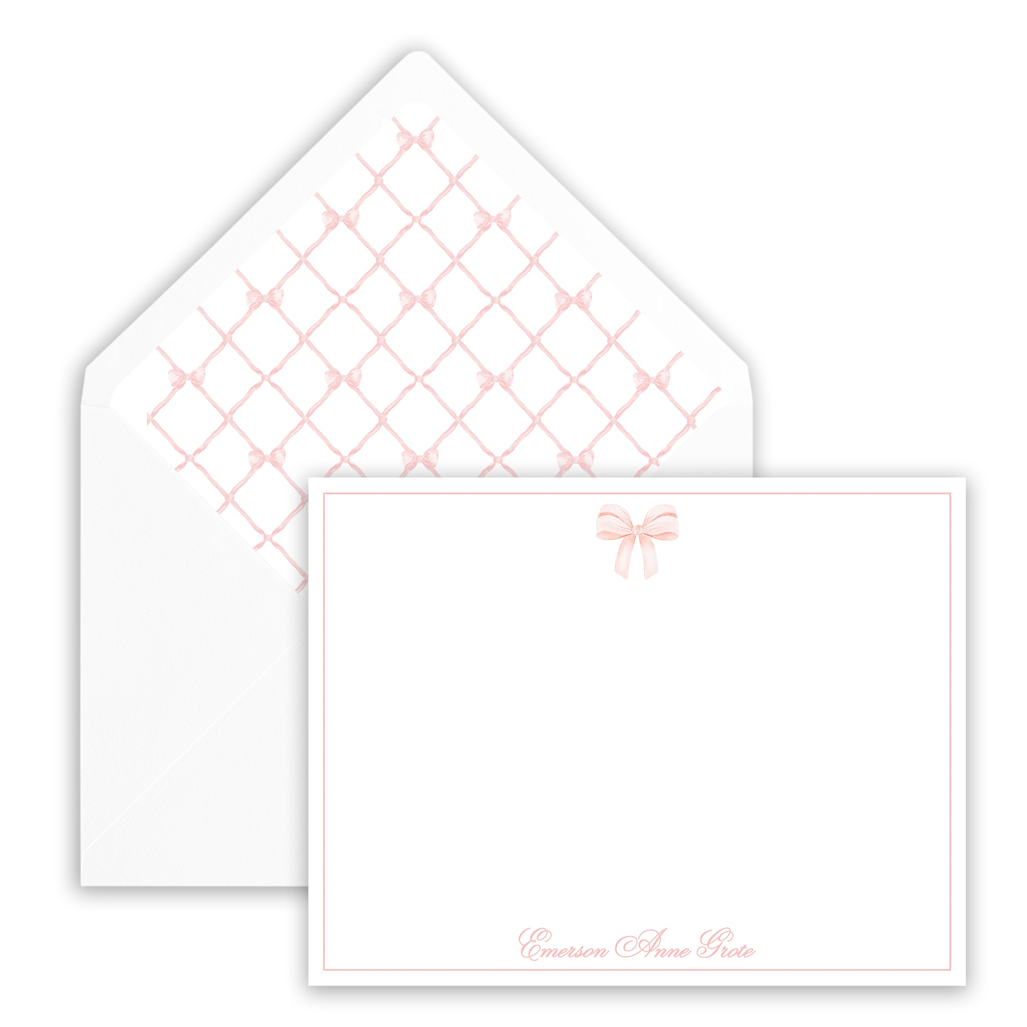 Pink Bow Notecard