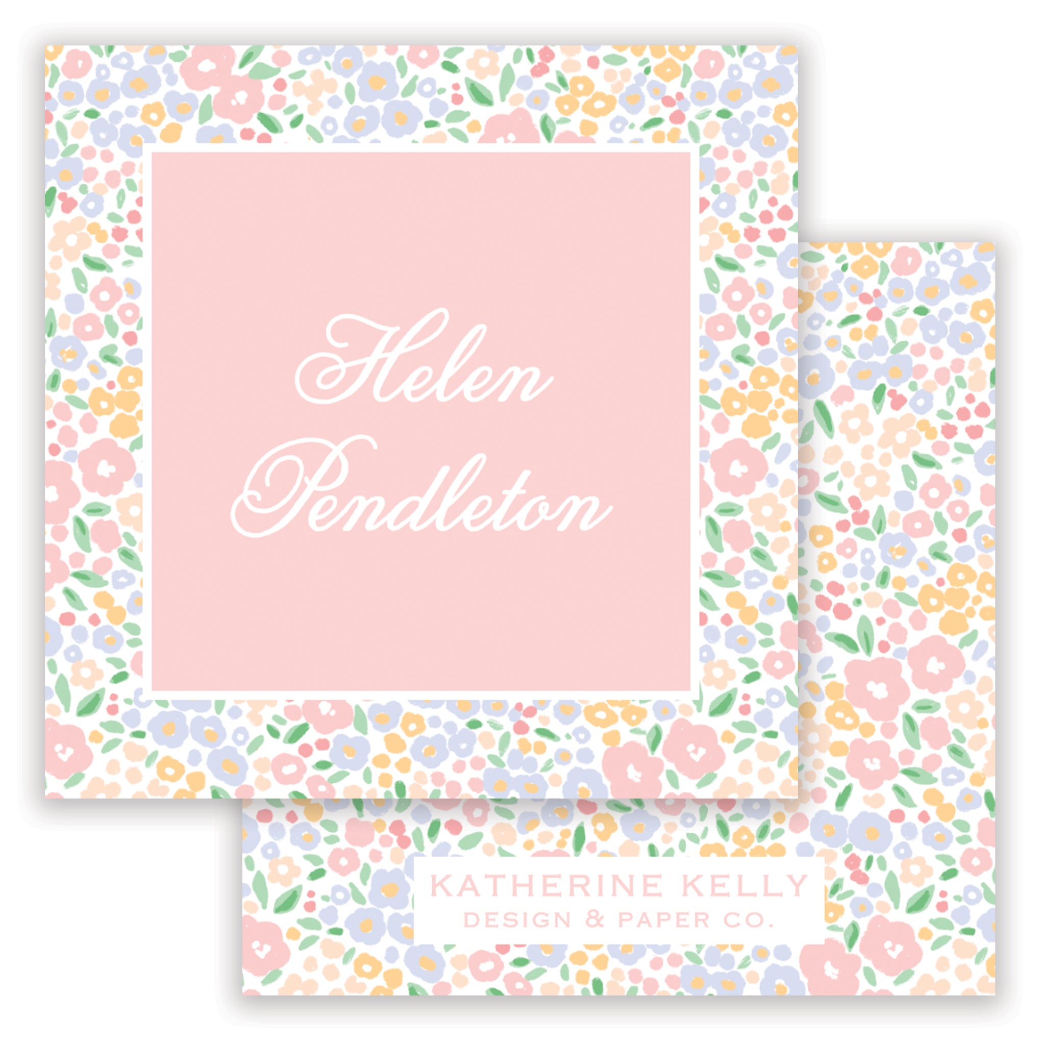 Pink Ditsy Floral Enclosure Card
