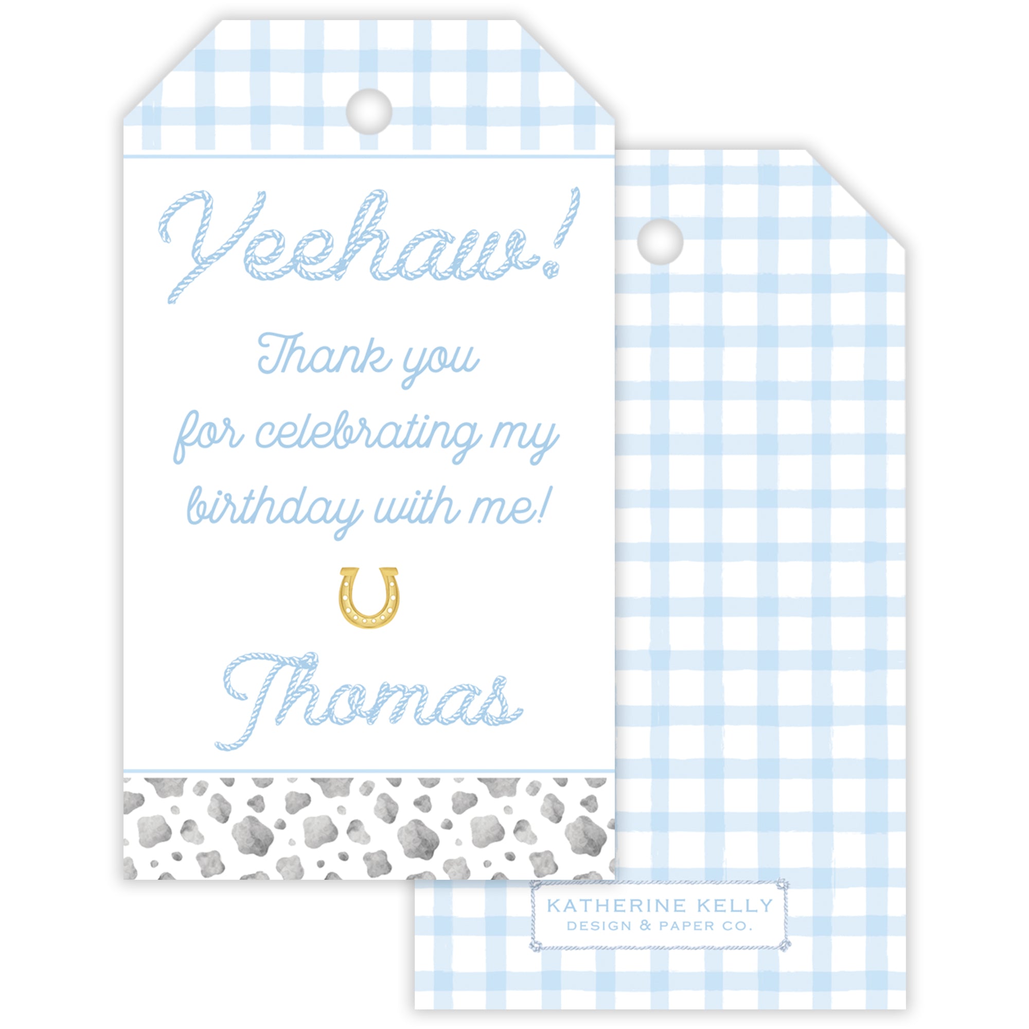 Rodeo Party Favor Tag