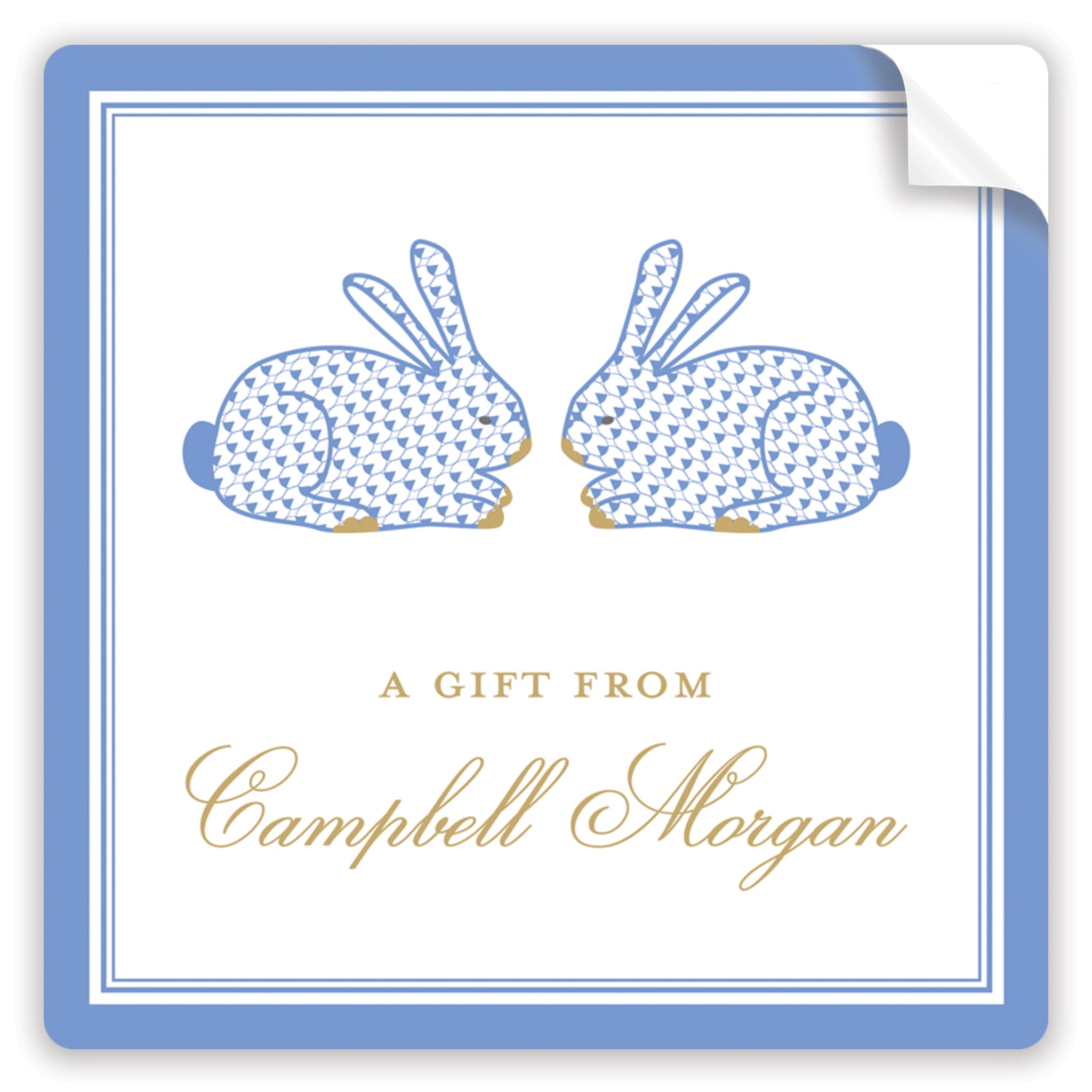 Blue Herend Bunny Stickers