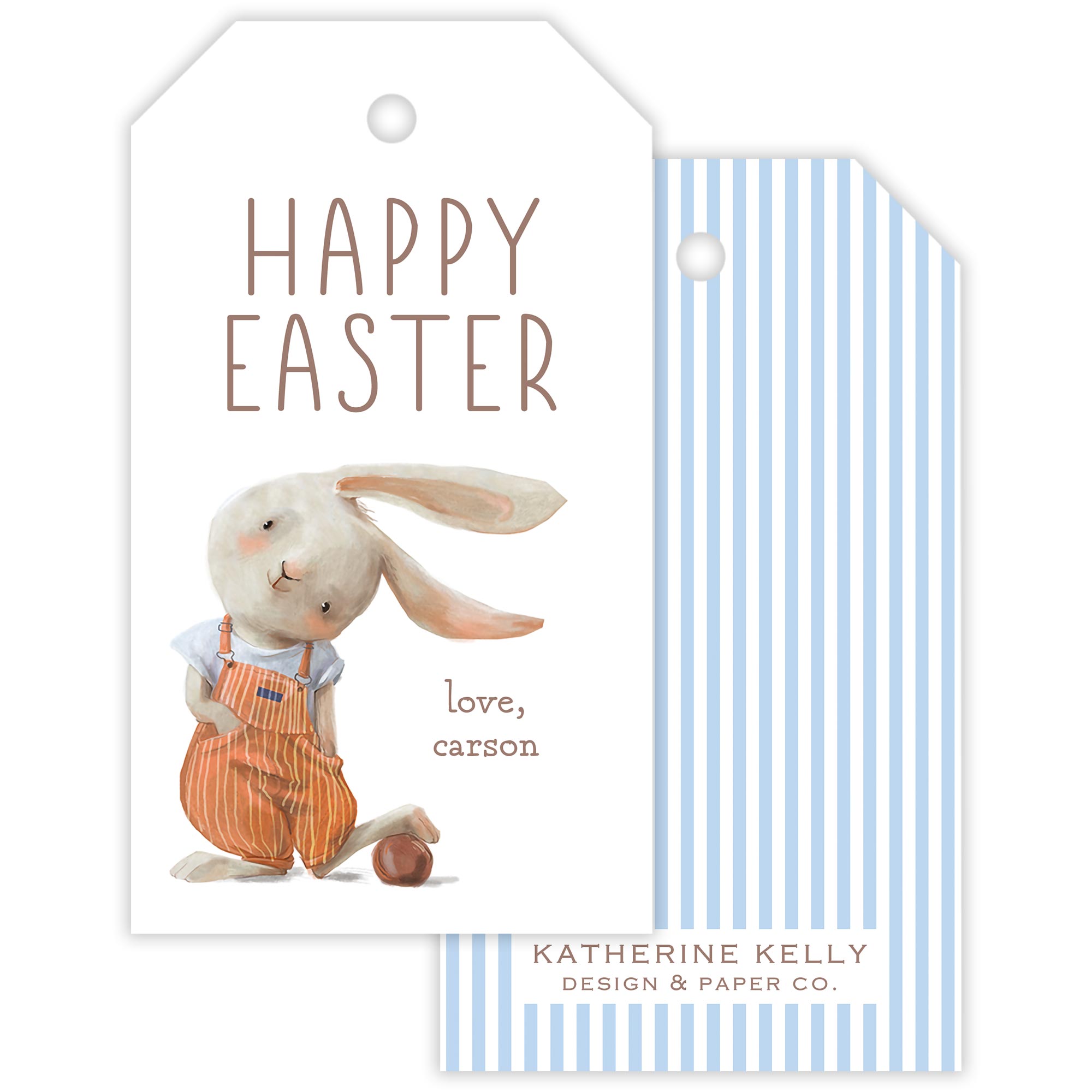 Boy Bunny Easter Tag