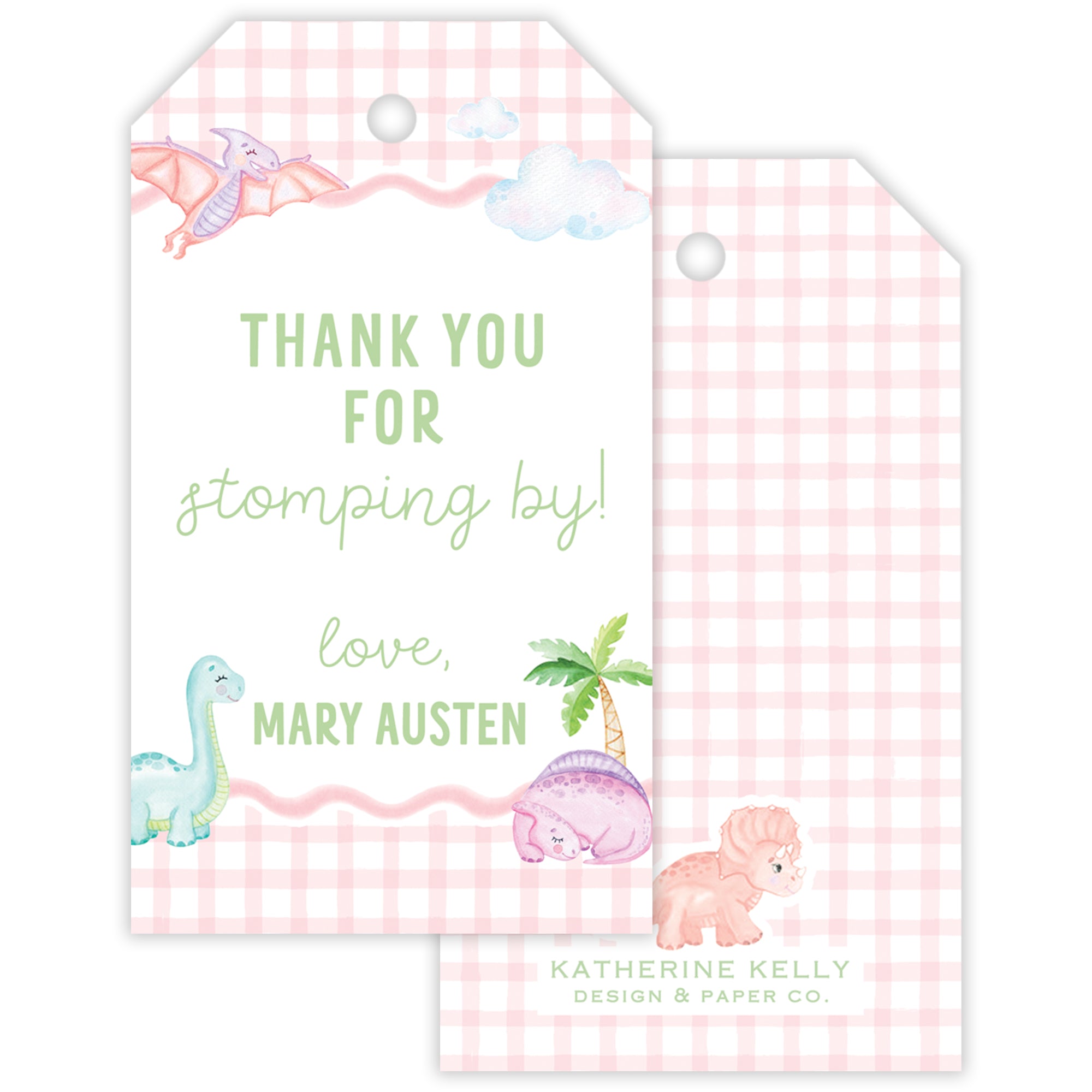 Dinosaur Party Favor Tag