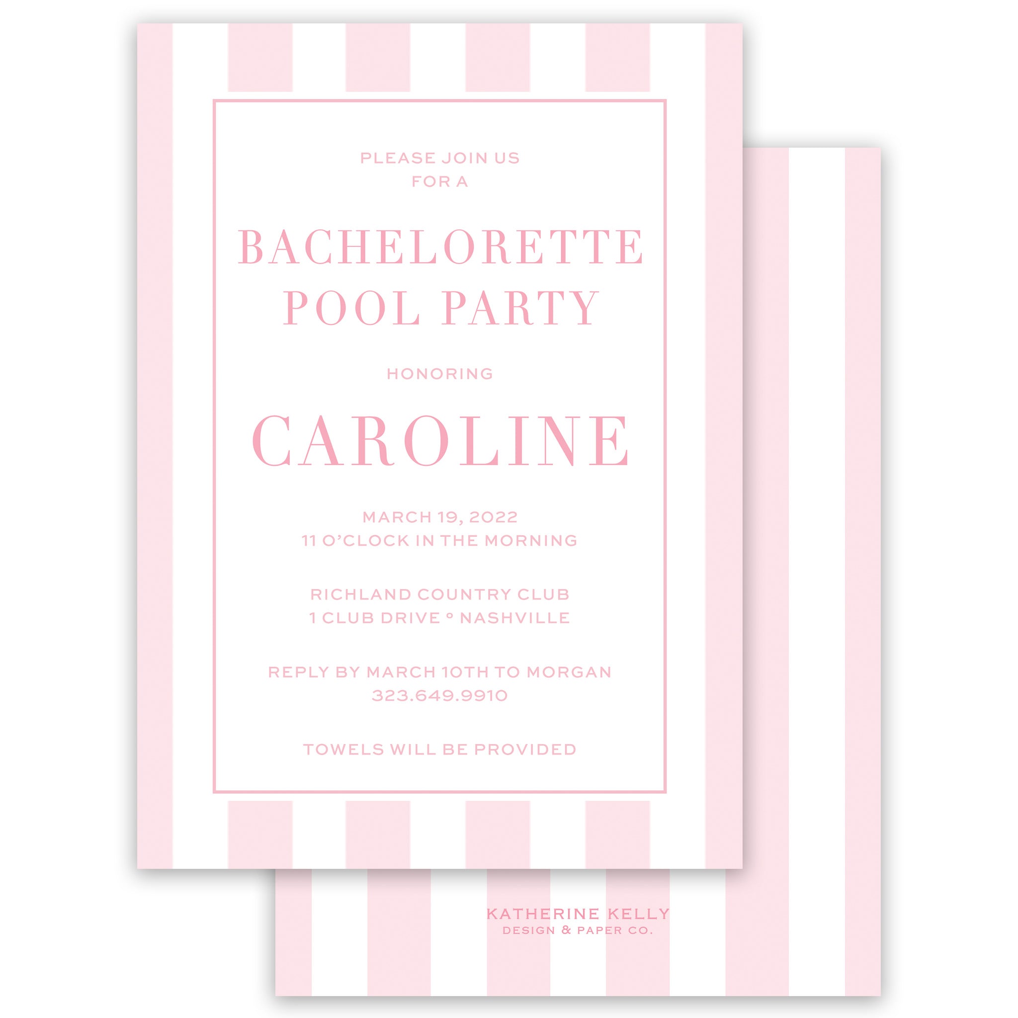 Cabana Stripe Party Invitation